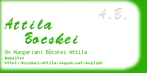 attila bocskei business card