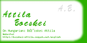 attila bocskei business card